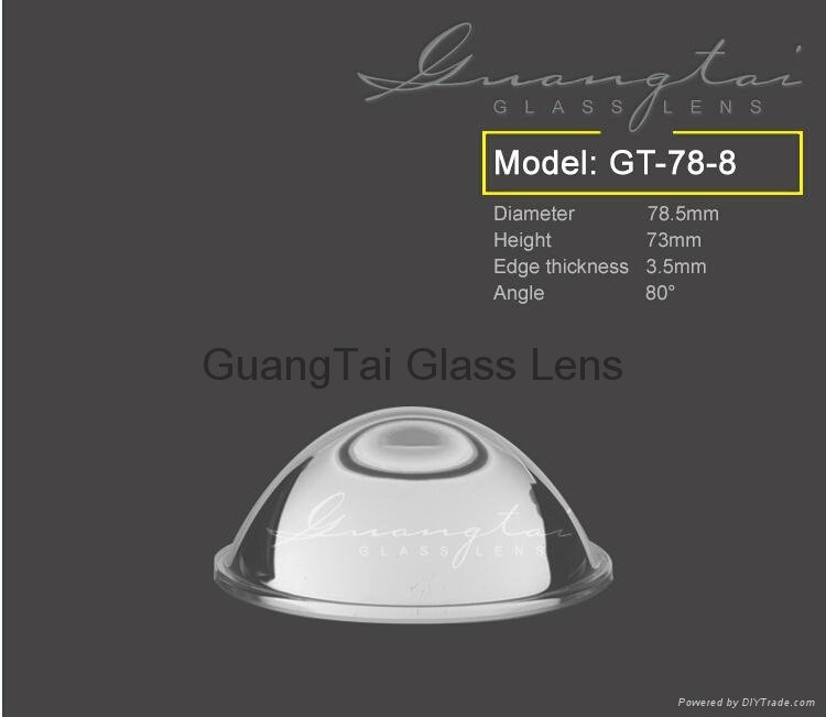 80度玻璃材質LED燈具透鏡（GT-78-8）