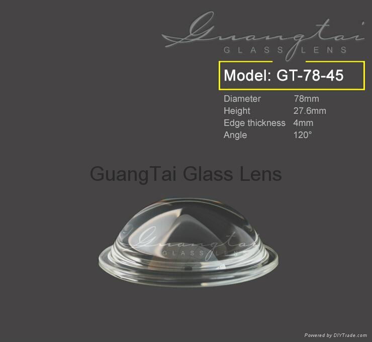 wide angle high borosilicate glass led lens sale(GT-78-45)