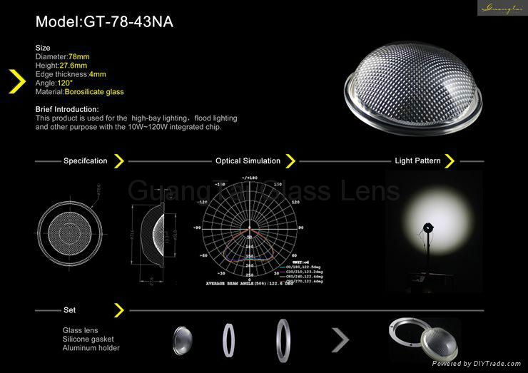 10-120w 120 degree high bay led light lens (GT-78-43) 3
