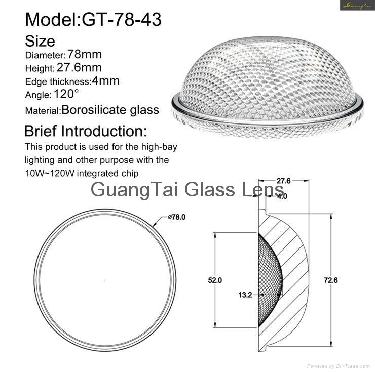 10-120w 120 degree high bay led light lens (GT-78-43) 5