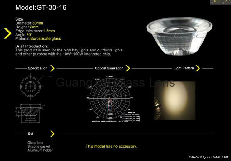 30 degree narrow angle transparent glass reflector(GT-30-16) 4