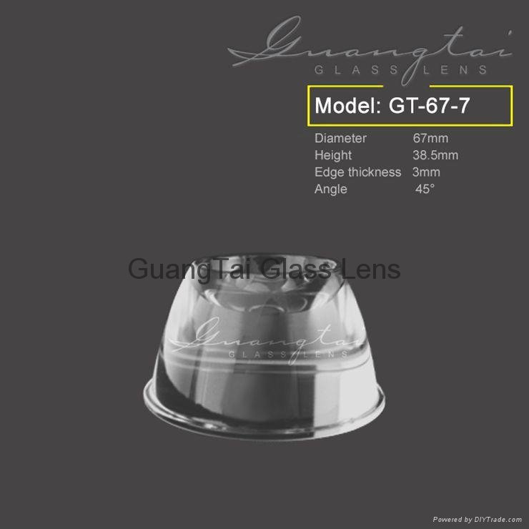45 degree 10-50w led optical glass reflector (GT-67-7)