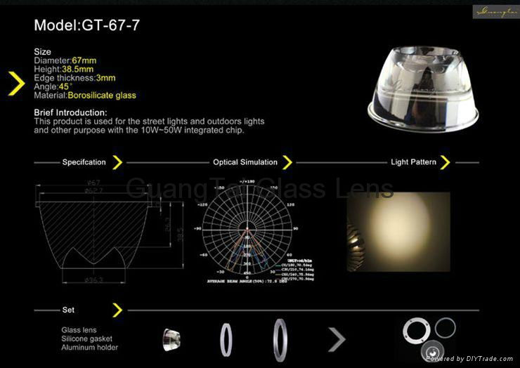 45度 10-50瓦 led光學玻璃反光鏡（GT67-7） 3