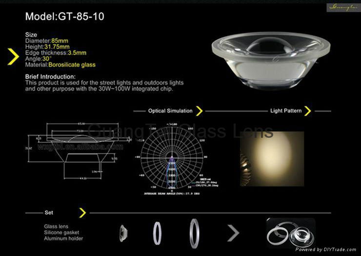 30-150w led light reflector borosilicate glass material (GT-85-10)  2