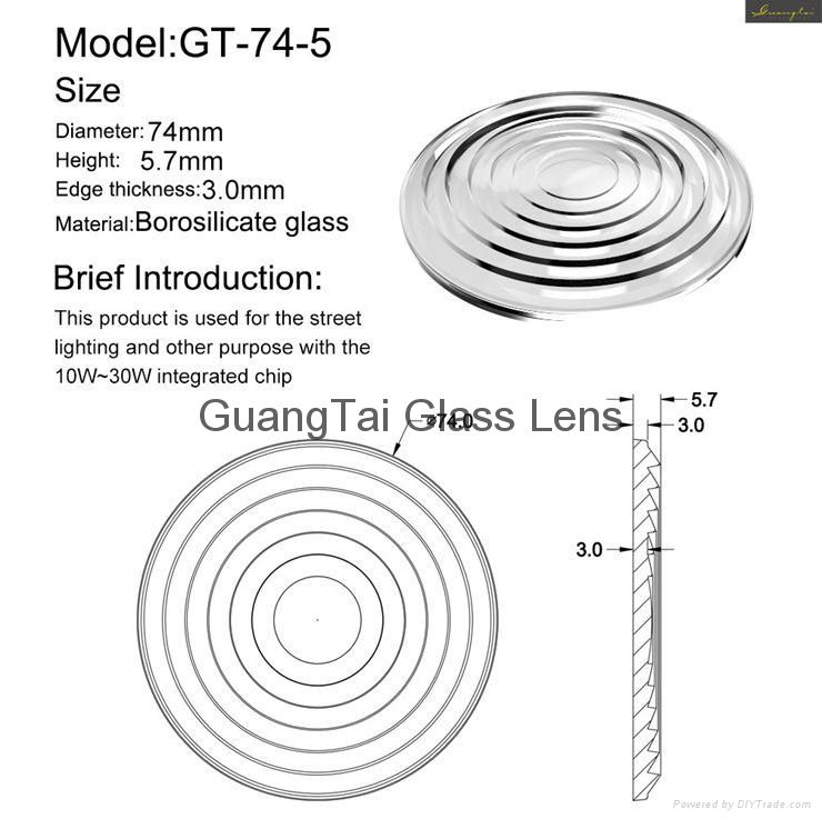 round shap high quality fresnel glass lens sale(GT-74-5) 2