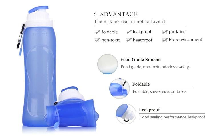 S3 Silicone Outdoor Water Canteen BPA Free Collapsible Water Bottle 4