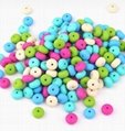 BD041 Loose Beads Teething abacus Beads sexangle baby chewable 5