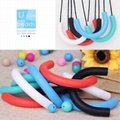BD044 BPA free chewabel silicone teething baby U shaped beads for necklace 4