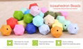 BD045 Latest design Silicone Teething Beads Icosahedrons Beads 1