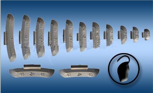 Zinc Clip-on Balance Weight for Steel Wheel (model A)