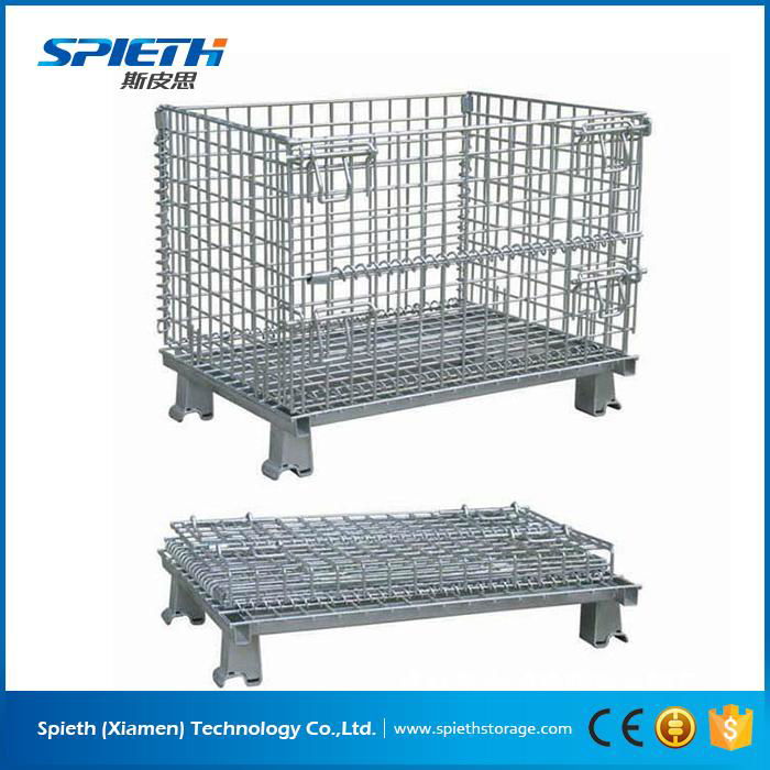 Heavy Duty Galvanized stackable wire mesh pallet cage