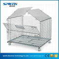 Heavy Duty Galvanized stackable wire mesh pallet cage 4