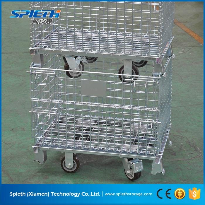 Heavy Duty Galvanized stackable wire mesh pallet cage 5