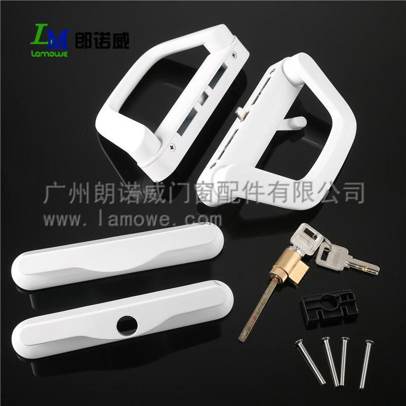 Wholesale high quality black and white aluminum door sliding handle for zinc all 2