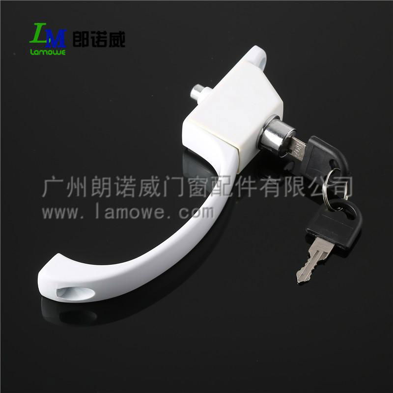 Best Practical High Quality White Aluminum Alloy Aluminum Window Handle with Key 2