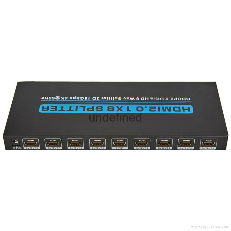 HDMI 1x8 Splitter 2.0V 3D Ultra HD 4Kx2K 60Hz 2