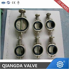 Cast Steel Wafer Lined Rubber Seated Type Butterfly Valve