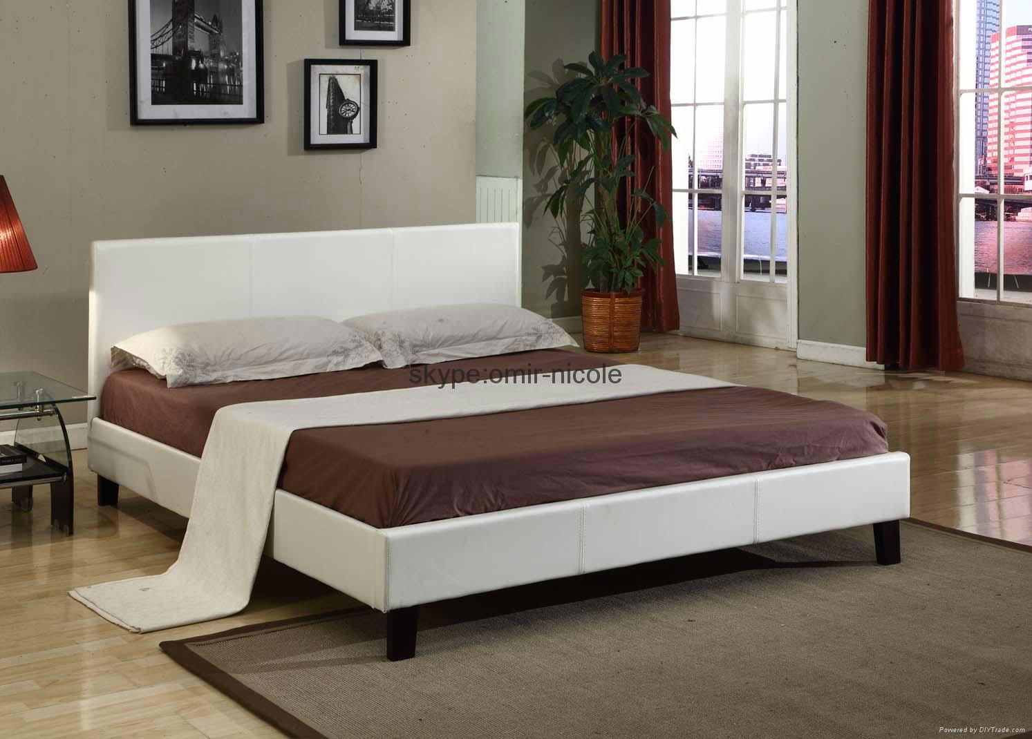 Modern PU Leather Bed Fabric Bed For sale 2