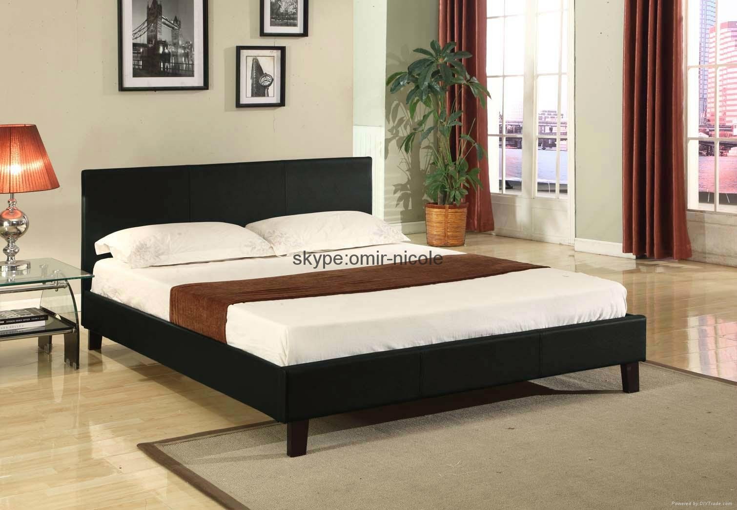 Modern PU Leather Bed Fabric Bed For sale 3