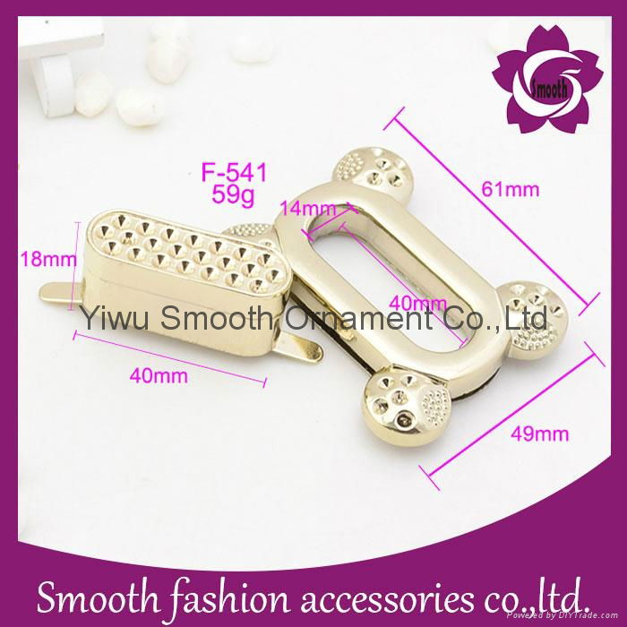 Rectangle Gold Metal Twist Lock for Handbag