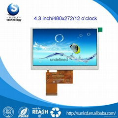 4.3 tft lcd RGB 24bits 480x272 resolution 4.3'' tft lcd screen