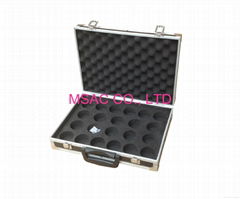 Black aluminum snooker ball case for carrying pool balls