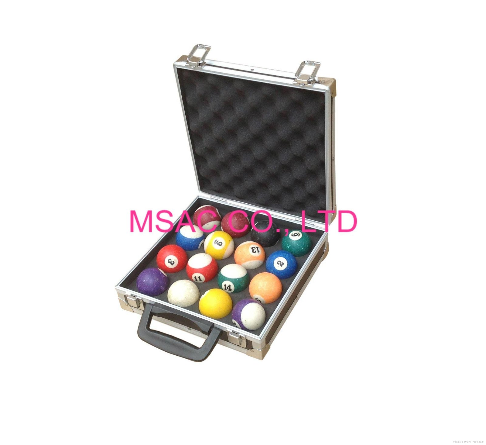 Black aluminum snooker ball case for carrying pool balls 2