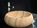 Sandstone round polished bath sinks