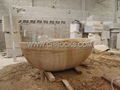 Sandstone round polished bath sinks 3