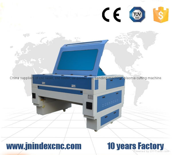 Dual heads 1610 100w laser cutting machine for wood acrylic leather