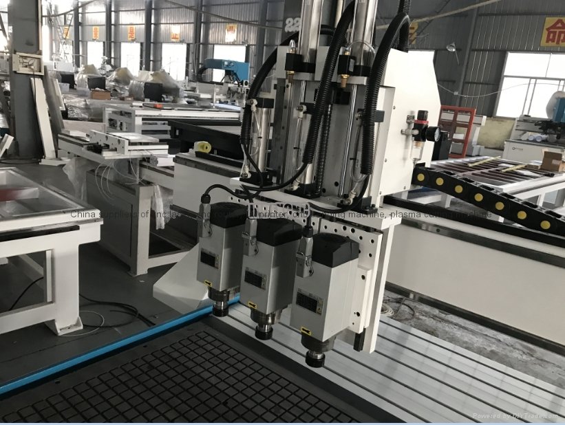 3 Axis CNC router with 3 spindles for carbinet,door  5