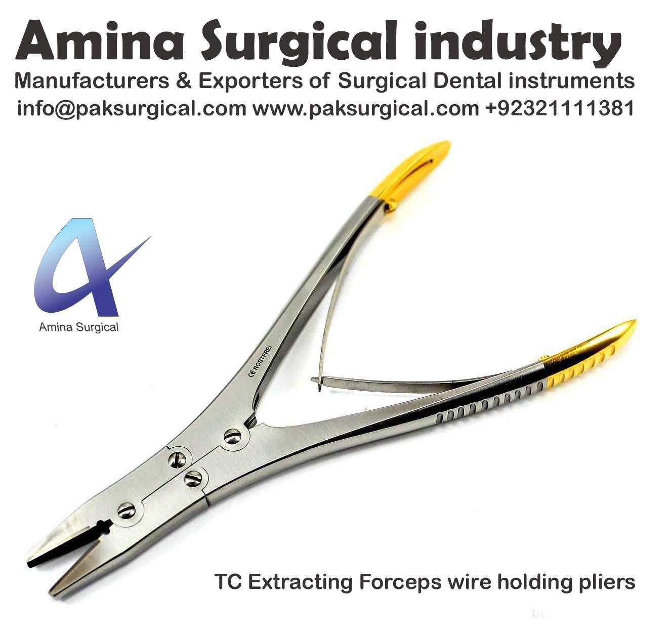 TC Extracting Forceps wire holding pliers action