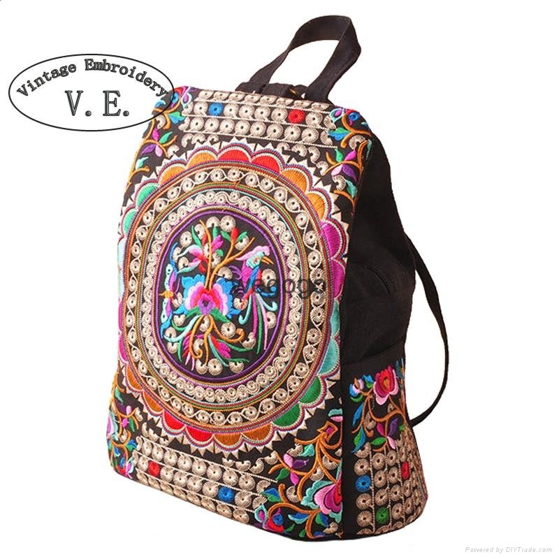 backpack custom logo made from china manufacture children school folk embroidery