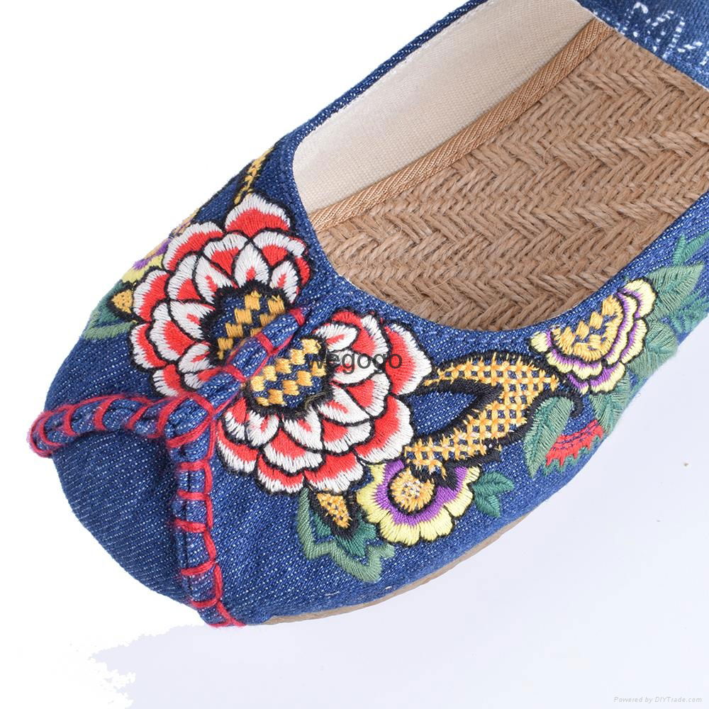 Vintage Women shoes Casual Linen Cotton Floral Embroidery Ladies Canvas Shoes 4