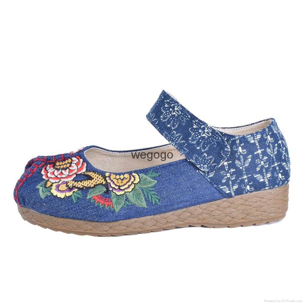 Vintage Women shoes Casual Linen Cotton Floral Embroidery Ladies Canvas Shoes 5