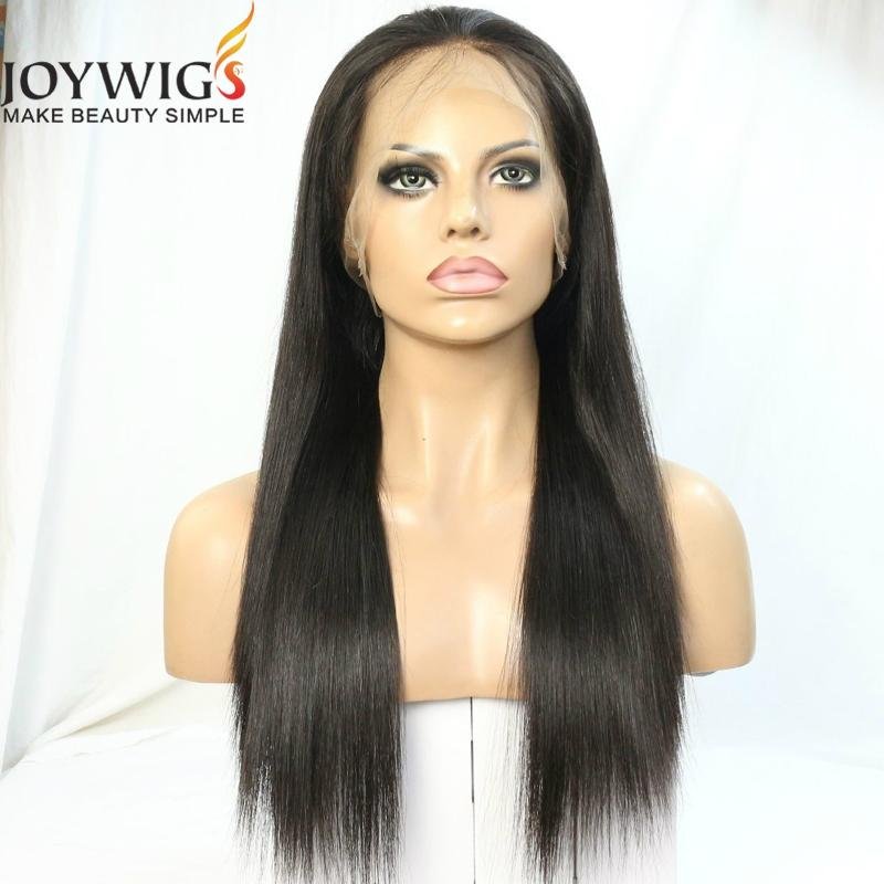 Brazilian virgin hair natural color 360 lace wig 5