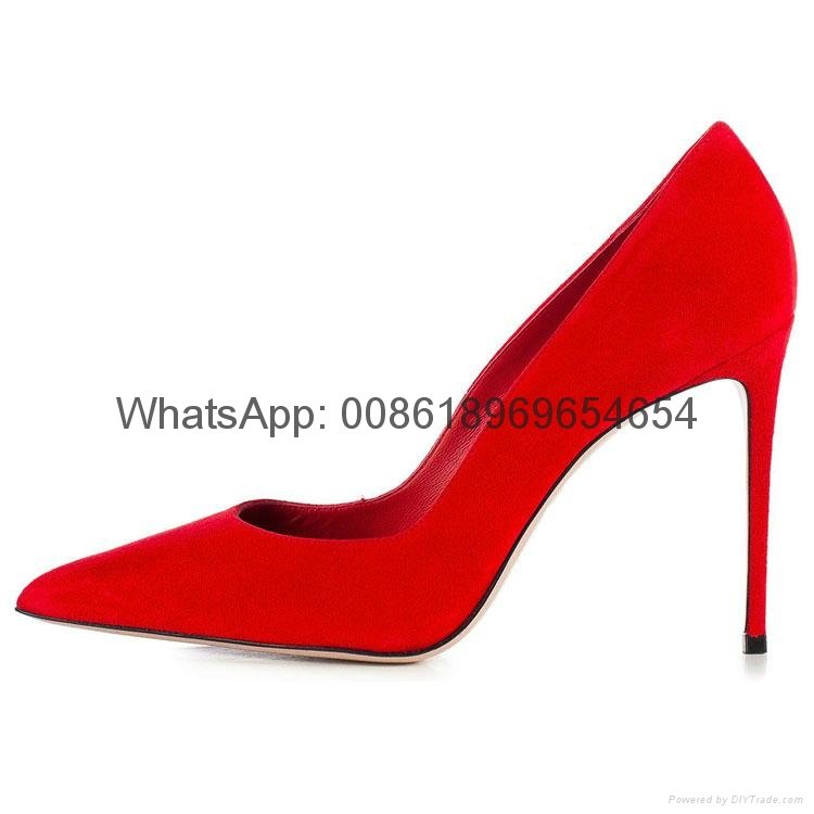 italian leather high heels stilettos sexy women shoes big US size pumps 4
