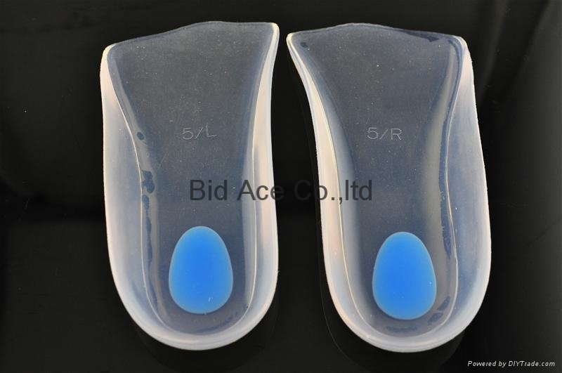 silicone massaging 3/4 insole clear silicone