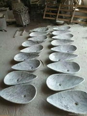 Carrara white marble basin