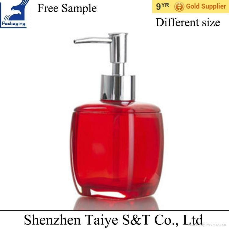 Different special shape exquisite acrylic lotion bottle with metal pump 2