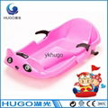 kids winter outdoor sport snow ski plastic snow sled sledge with backrest