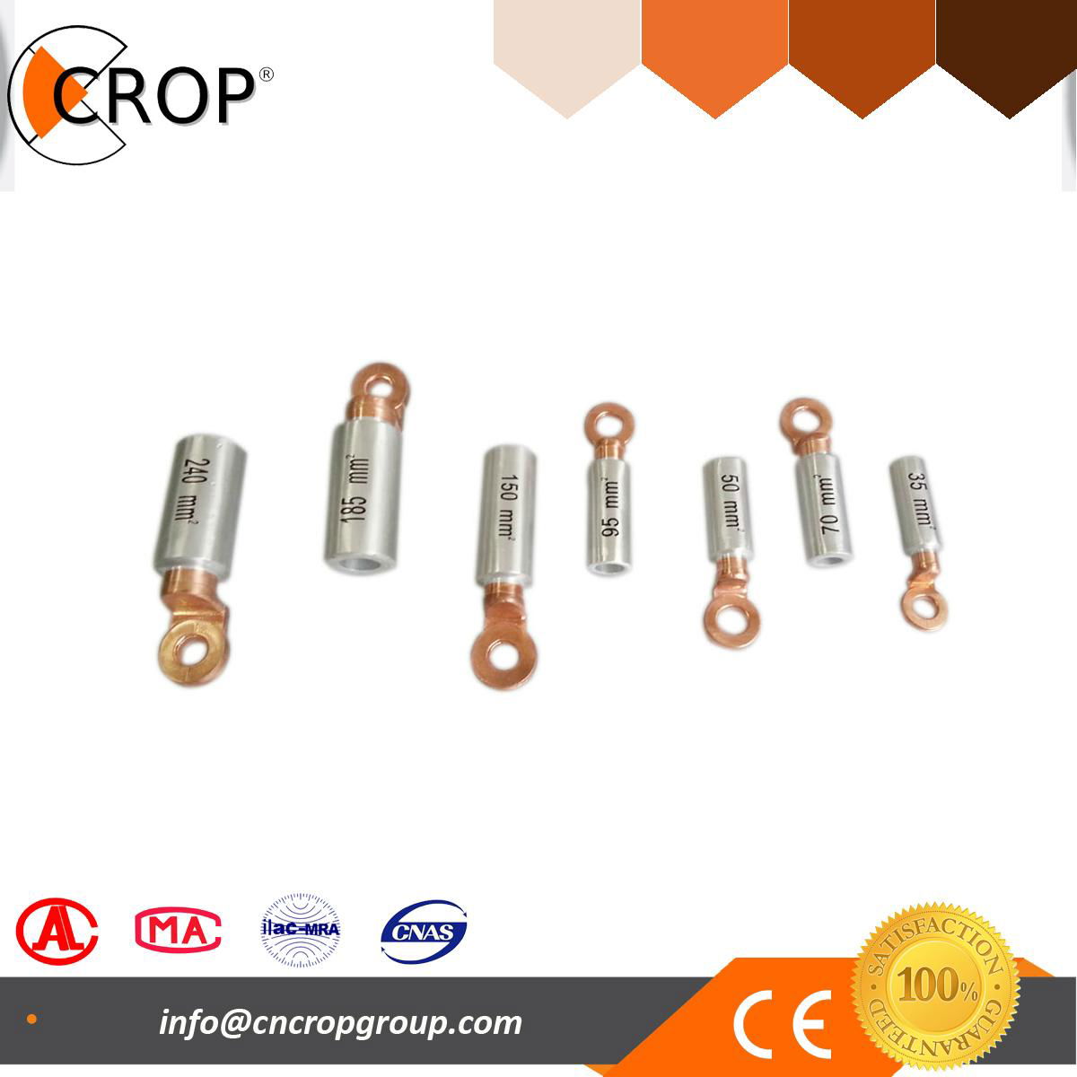 Wenzhou Yueqing hot sale copper crimp cable lug cable terminals DTL sereies 4