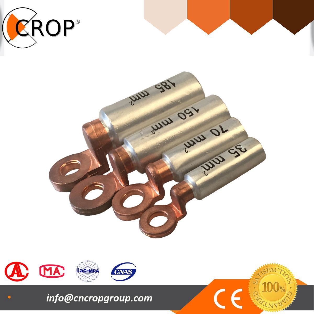 Wenzhou Yueqing hot sale copper crimp cable lug cable terminals DTL sereies 5