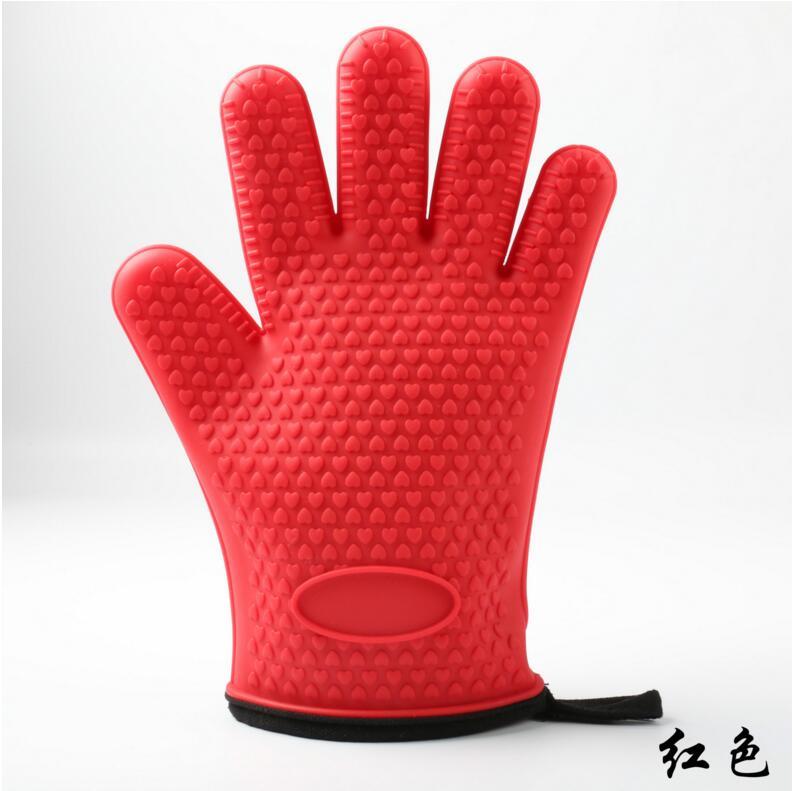 Cotton Heatresistance Grill Mitt Silicone Glove BBQ tool (China