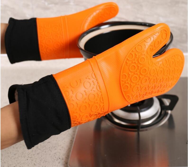 New Silicone Long Oven Grill Gloves Mitt 4