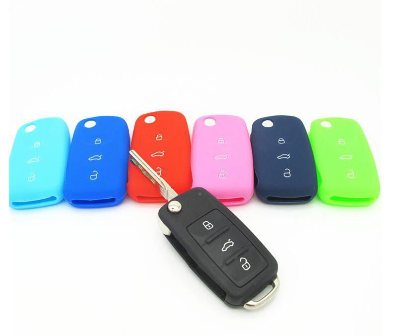 Red Blue Orange Eco-friendly Silicone Soft Cover Car Protective Key Cases 2