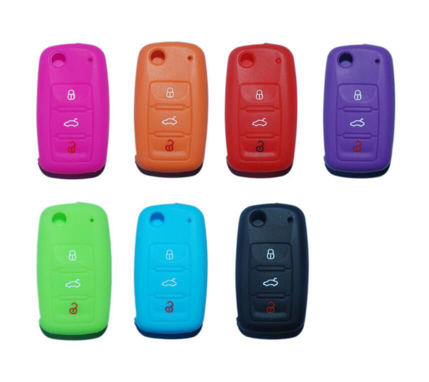 Red Blue Orange Eco-friendly Silicone Soft Cover Car Protective Key Cases