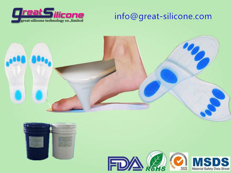 5 shore A Medical grade soft silicone rubber for shoe insole