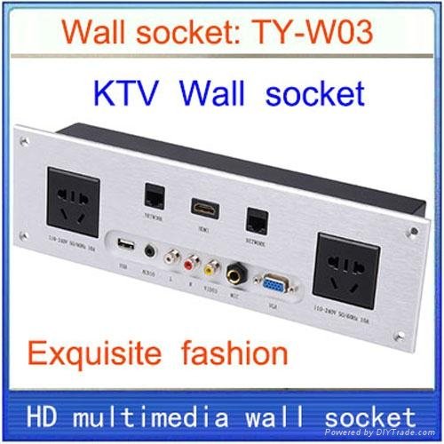 Wall socket Universal plug HDMI VGA USB Network RJ45 Video information outlet  2