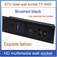 Wall socket multimedia USB HD VGA MIC Network adapter